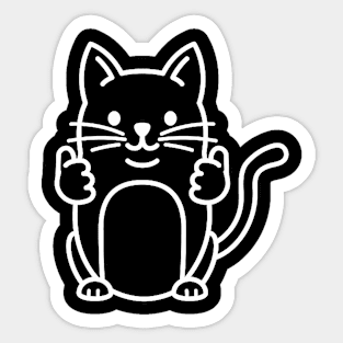 Cute Cat Giving Humbs Up I Funny Cat Lover Gift Sticker